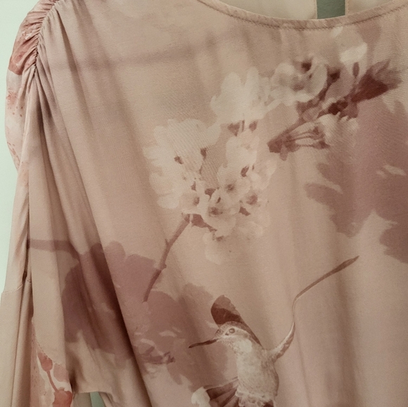 All Saints Cassandra Ume Petal Pink Dress Long Sleeve Size 4 - Picture 6 of 16